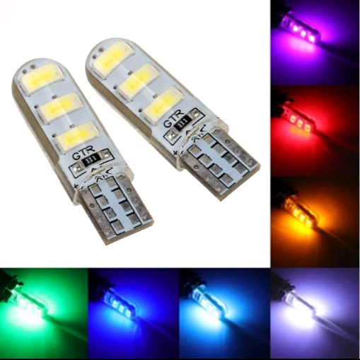 Bộ 2 cái bóng xi nhan led silicone chân T10 , Bóng Led T10 cho xe máy