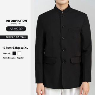 Áo khoác vest nam ARMCEO cổ tàu cao cấp cách tân Trung Hoa "Tôn Trung Sơn" phiên bản Việt -ARK04
