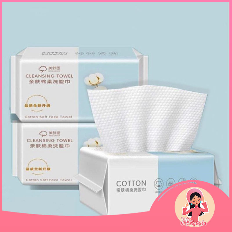 ✨ 100 Khăn Lau Mặt Khô Đa Năng 100% Cotton Dùng 1 Lần - Kích Thước 20x20cm ✨