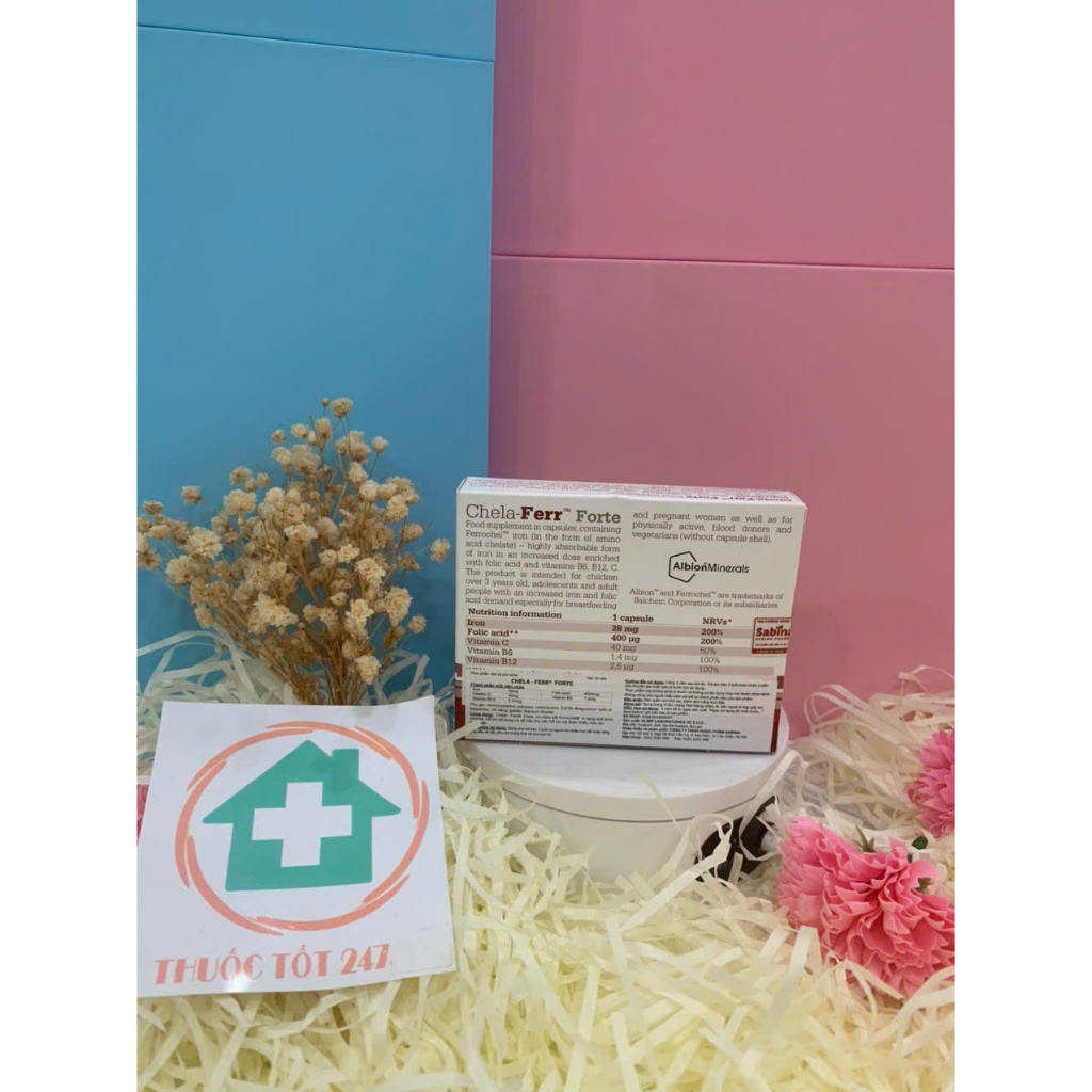 Sắt Chela - Ferr® Forte – Viên sắt cho bà bầu và sau sinh dễ hấp thu.Date xa-Olimp Labs-28mg sắt