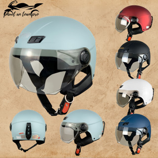 Mũ bảo hiểm 1/2 có kính VARO tem A30 cao cấp - Kính chống tia UV, Chính hãng, đạt chuẩn quatest 2