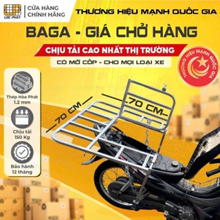 Baga giá chở hàng xe máy Lộc Phát có mở cốp xe, 70x70cm lắp xe Ga &xe Số
