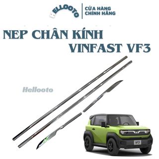 Nẹp Chân Kính Xe Vinfast VF3 chất liệu inox sáng bóng - 4 chi tiết  chất liệu inox cao cấp sáng bóng không rỉ,