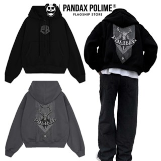 Áo hoodie boxy zip 2 chiều nỉ bông 380gsm chống nắng form rộng ngắn cặp đôi nam nữ unisex local brand PX PANDAXVN POLIME