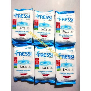 combo 6 gói Khăn ướt chăm sóc da Fressi care 20 tờ/ gói
