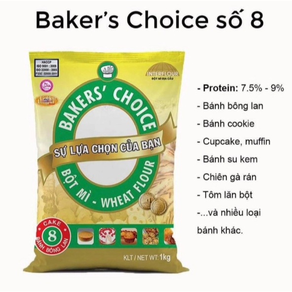 Bột mì đa dụng Bakers' Choice Số 8 - Tặng thêm 50g bột bất kì khi mua sản phẩm