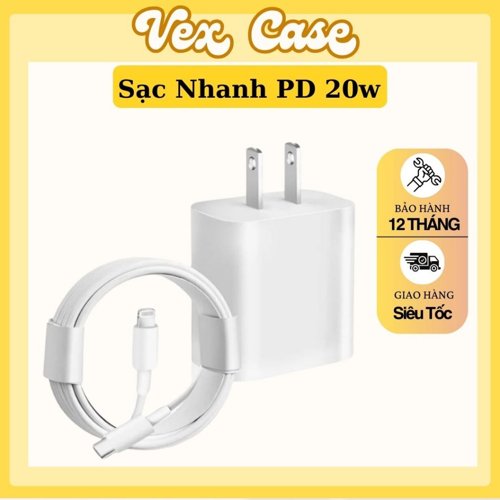 Bộ Sạc nhanh PD 20W Không Nóng Máy An Toàn Ổn Định bảo hành 12 tháng HOT HOT