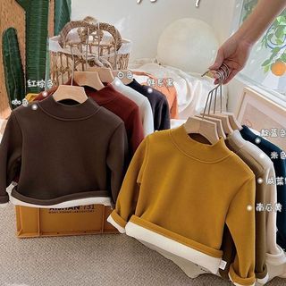 Áo giữ nhiệt nhung lót nỉ dày ấm nhiều màu cho bé trai bé gái