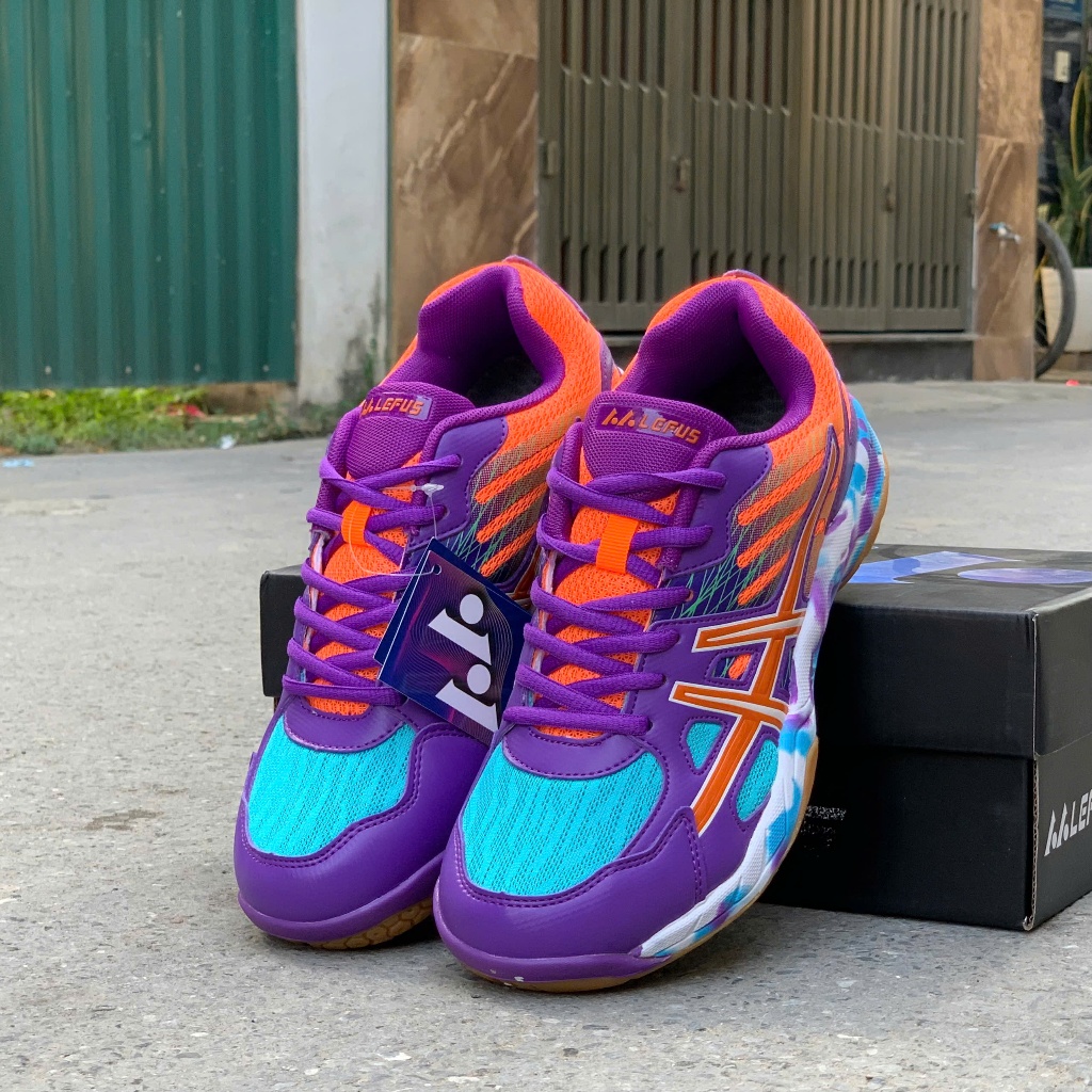 Giày Lefus L08 (Pickleball - cầu lông - bóng chuyền nam nữ) màu tím xanh