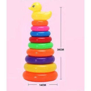 Đồ chơi tháp xếp chồng vịt nhựa size lớn cho bé