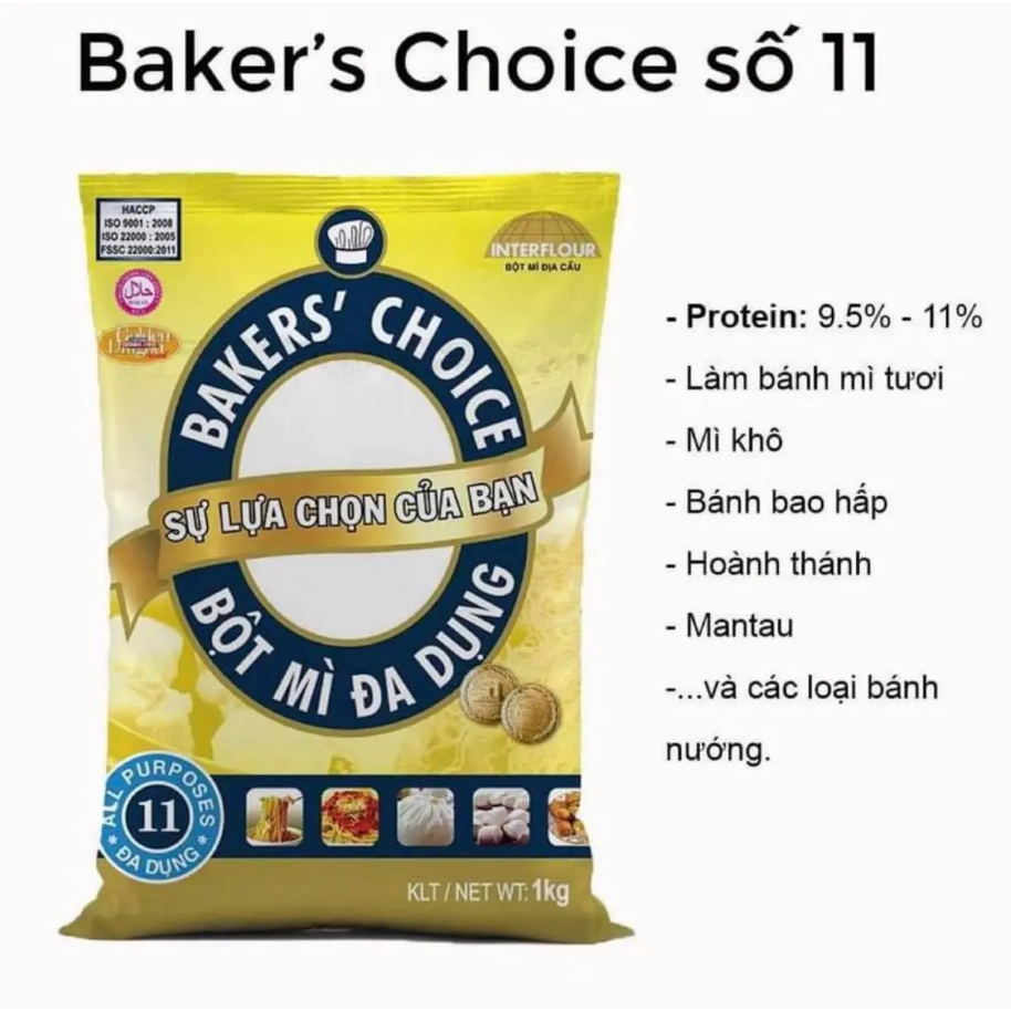 Bột Mì Đa Dụng Bakers’ Choice Số 11- Tặng thêm 50g bột bất kì khi mua sản phẩm
