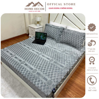 Ga giường và vỏ gối nỉ nhung COCO sữa mềm mịn nhập khẩu loại 1, bộ ga gối nỉ nhung bọc đệm công nghệ mới thoáng khí