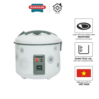 Nồi cơm điện SUNHOUSE SHD8603, dung tích 1,8L; bảo hành 12 tháng sản xuất tại Việt Nam