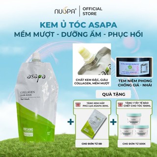 [CHÍNH HÃNG] Kem ủ hấp tóc Collagen Asapa phục hồi hư tổn,dưỡng tóc uốn nhuộm tại nhà Keratin 500ml - Nuspavietnam