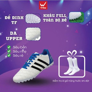 Giày Đá Bóng  Toni Kroos 11pro 3 Sọc Wika, Giày Bóng Đá Nam Nữ Trẻ Em Ba Sọc Sân Cỏ Nhân Tạo Chính Hãng Khâu Full Đế