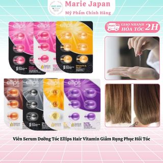  Viên Serum Dưỡng Tóc Ellips Hair Vitamin Giảm Rụng Phục Hồi Nuôi Dưỡng Tóc Óng Mượt Tóc Yếu Uốn Nhuộm Xoăn - Vỉ 6 viên 