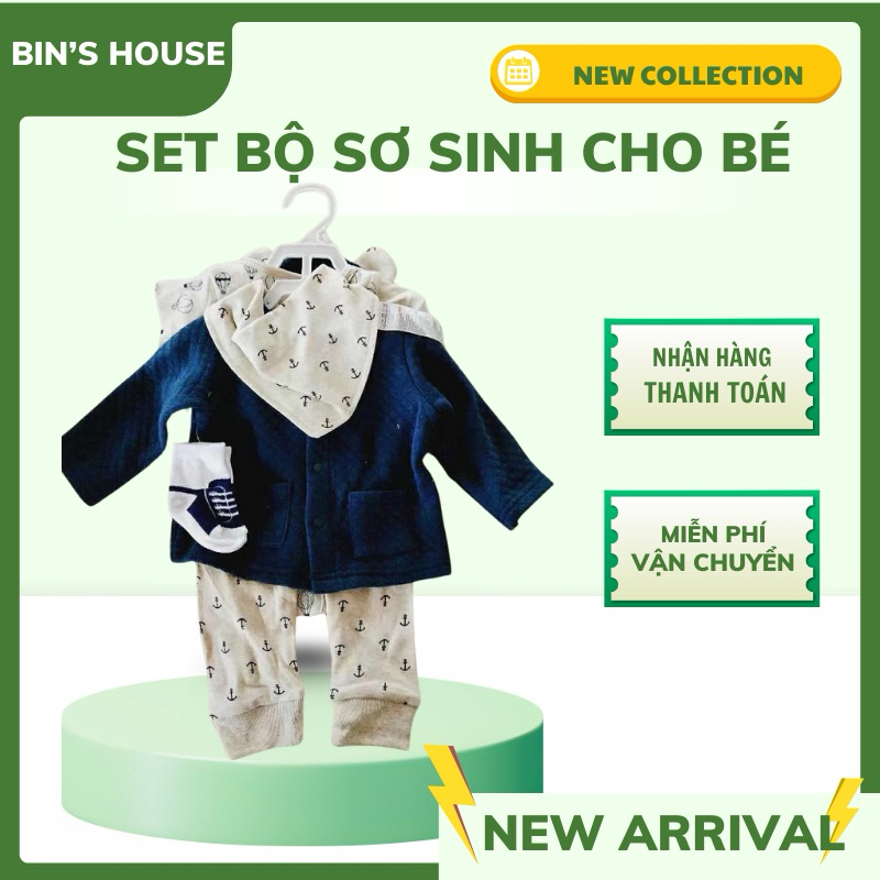 Set body sơ sinh 6ct cho bé