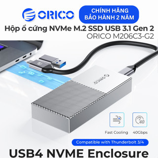  Hộp đựng ổ cứng SSD ORICO cho M.2 NVMe SSD M-Key & B-Key vỏ SSD di động Type-C sang PCIe 10Gbps M206C3-G2 