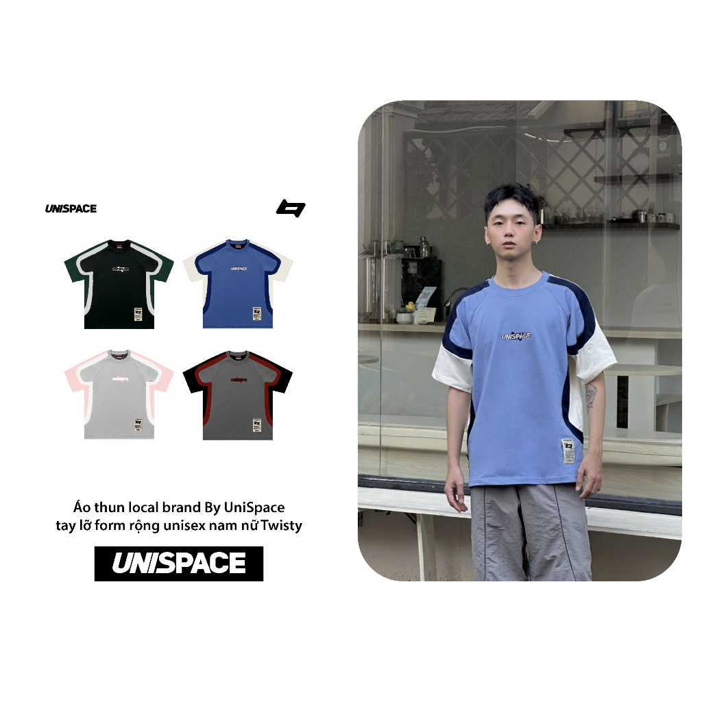 Áo thun local brand By UniSpace tay lỡ form rộng unisex nam nữ Twisty