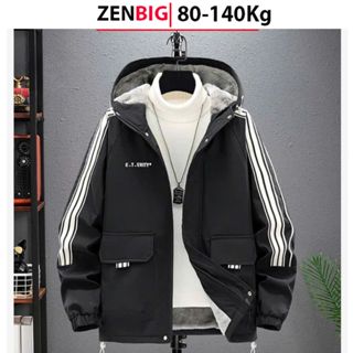 Áo Khoác Phao Lót Lông Bigsize Nam ZENBIG, Áo Khoác Nam có mũ thiết kế kiểu dáng trẻ trung dàng cho người từ 80-140kg