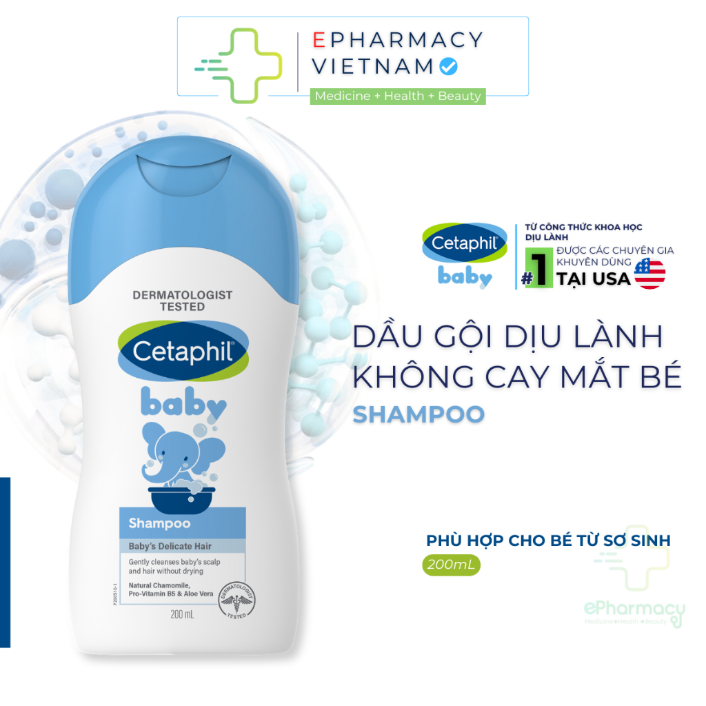 Dầu Gội Cetaphil Cho Bé - Dầu Gội Cetaphil Baby Shampoo 200ml