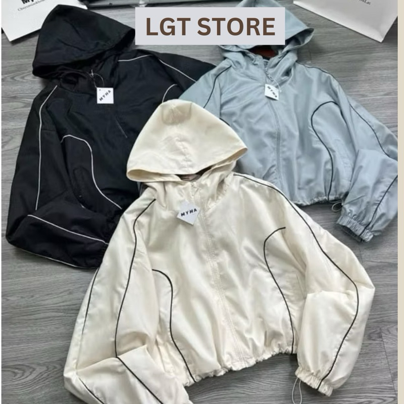 Áo Khoác Dù unisex Form Rộng 3 MÀU VIỀN ĐEN Áo Khoác Dù