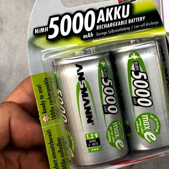 Vỉ 2 pin sạc ANSMANN Pin Đại NiMH D 5000mAh Mono D HR20 BL2 5030922