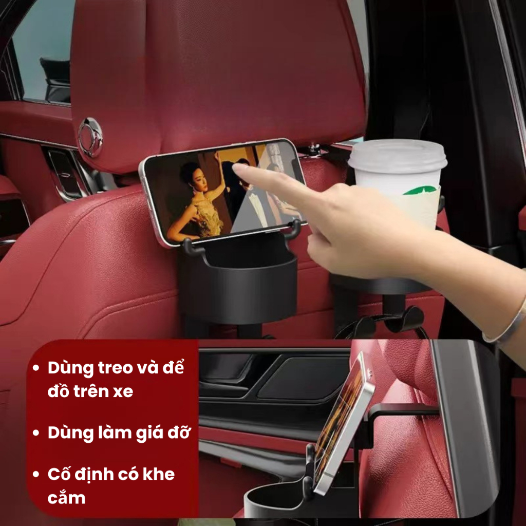 Giá Đỡ Ly Cốc Treo Xe Ô Tô, Giá Đựng Cốc Đa Năng Kiêm Móc Treo & Đỡ Điện Thoại Tiện Lợi | BigBuy360 - bigbuy360.vn