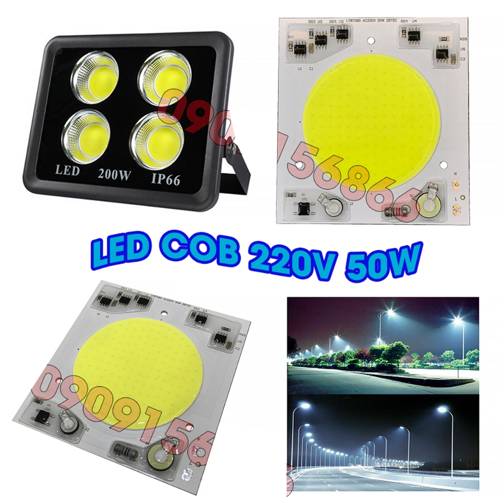Mắt led cob 50w tròn ( điện áp 220v)