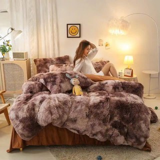 Bộ Chăn Ga Nỉ Lông Tim Mềm Mịn Ấm Áp Không Rụng Lông , Set Vỏ Chăn Tặng Kèm 1 Trái Tim
