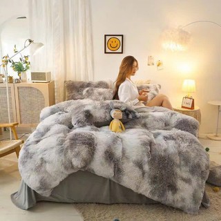 Bộ Chăn Ga Nỉ Lông Tim Mềm Mịn Ấm Áp Không Rụng Lông , Set Vỏ Chăn Tặng Kèm 1 Trái Tim