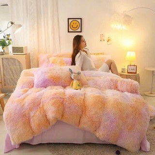 Bộ Chăn Ga Nỉ Lông Tim Mềm Mịn Ấm Áp Không Rụng Lông , Set Vỏ Chăn Tặng Kèm 1 Trái Tim