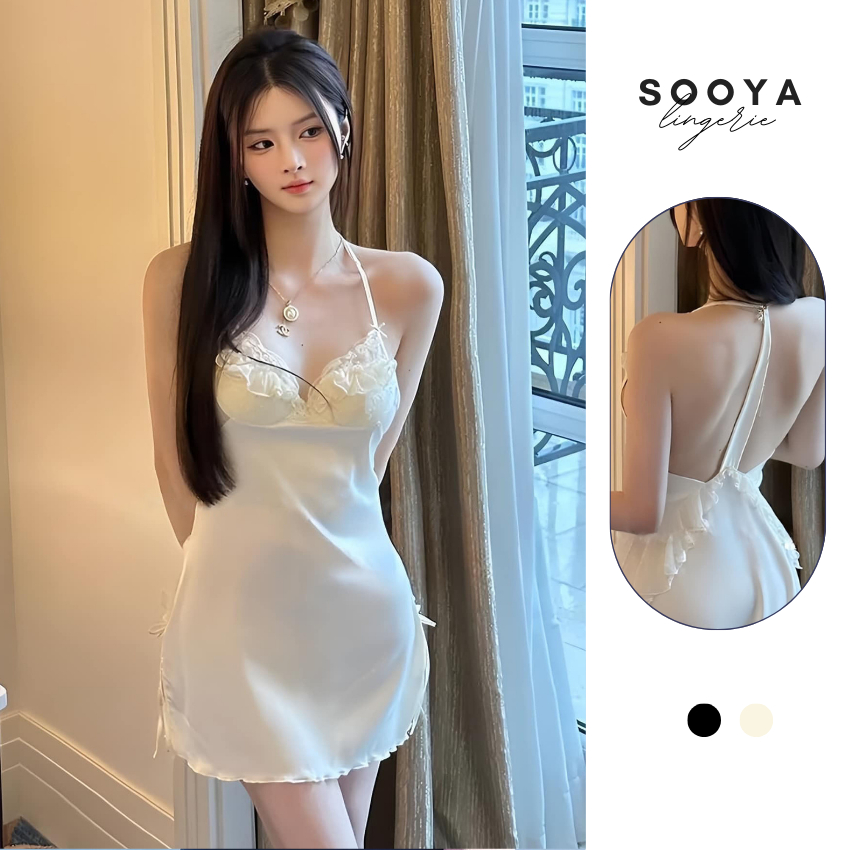Đầm ngủ sexy ren hoa ngực dáng suông Sooya N013