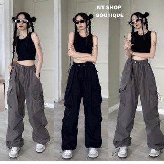 Quần kaki ống rộng túi hộp nữ cao cấp Hàn Quốc tôn dáng,quần jogger có dây rút phong cách cá tính,năng động Nt125