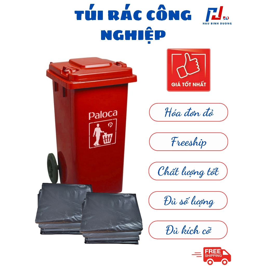 1kg Túi rác đen công nghiệp loại tốt size 45L 60L 120L 240L