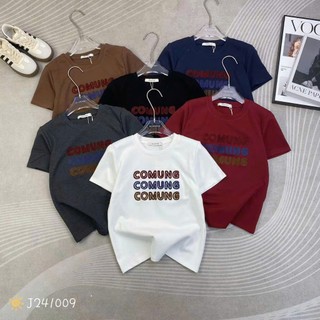  Áo thun nữ tay ngắn cổ tròn thêu chữ COMUNG hàng Quảng Châu áo phông form vừa mùa hè hàn quốc 241009 G35 