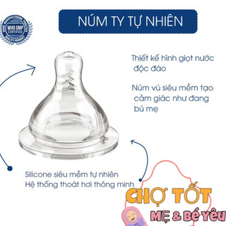 Núm Ty Cổ Rộng, núm bình sữa MCGOLDSON silicon mềm (ty thay bình sữa Cổ Rộng)
