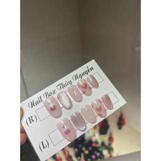 Nail box thạch tím mắc mèo vẽ nơ
