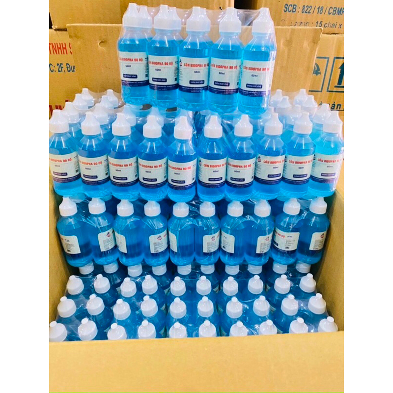 (Hoả tốc HCM) Cồn y tế 90 độ xanh Bidopha (60ml/chai)
