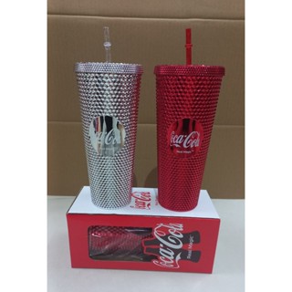 LY NHỰA 2 LỚP KIM CƯƠNG 700ML ( QUÀ TẶNG CÀ PHÊ PHỐ / COCACOLA ) + TẶNG KÈM ỐNG HÚT + TẶNG THÊM CỌ VỆ SINH ( FULL HỘP)