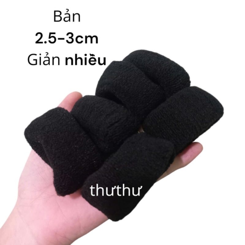 Sỉ 30 dây cột tóc trơn màu đen giản nhiều (bản 2cm-3cm)