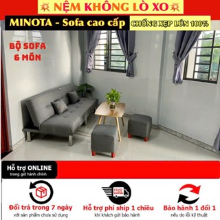 20 Màu - Trọn Bộ Sofa Giường Phòng Khách 6 Món Bàn Gỗ 50 x 80 Cm