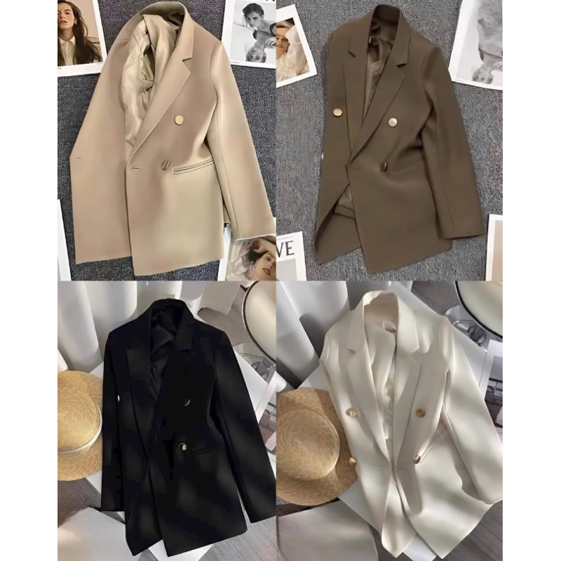 Áo Khoác Blazer 4 cúc đồng dài tay, Áo Khoác, Áo Vest dài tay, Áo khoác Blzer hàng QC cực xinh, Sang chảnh