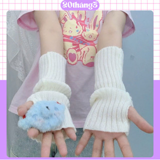 Găng Tay Len Hở Ngón Giữ Ấm Mùa Đông Mềm Mại Phong Cách Gothic Punk Cho Nữ GT500