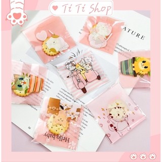 Túi dán đựng bánh dứa, bánh quy 10x10cm (100c)