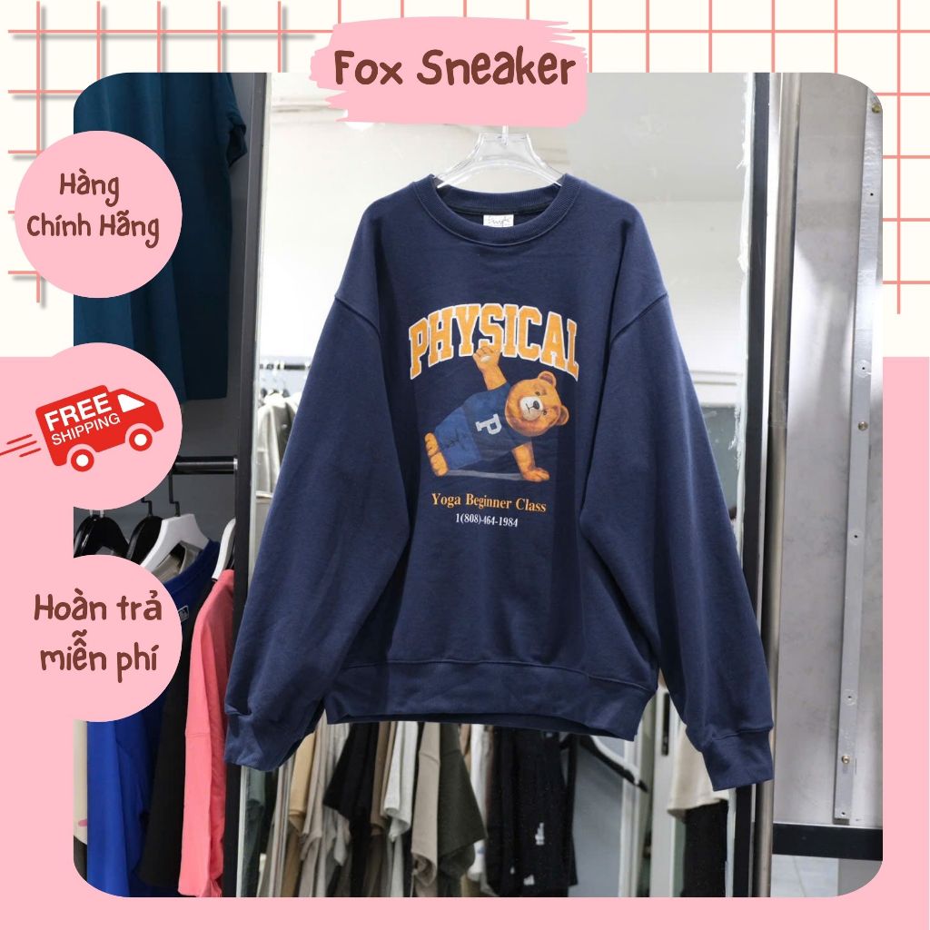 Áo Sweater Shirt  Yoga Bear Navy PHYPS Hàng Chính Hãng | Fox Sneaker
