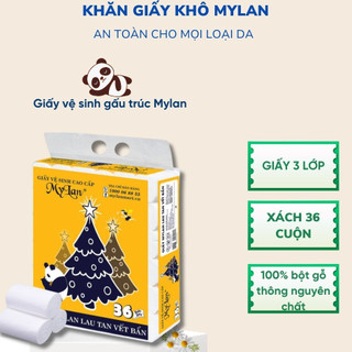 Giấy Vệ Sinh Gấu Trúc Mylan 36 CUỘN Không Lõi, Giấy Dai Mịn Tan Trong Nước Đảm Bảo Chất Lượng