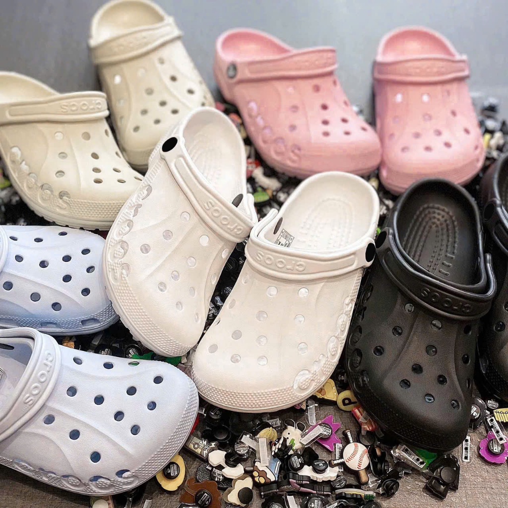 BB - Dép Cross Clog Unisex Crocs Baya, Dép Sục Đúc nguyên ĐôI - Tặng 10 Jibit Ngẫu Nhiên