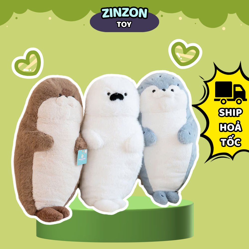 Gấu bông rái cá,hải cẩu dài size 70Cm êm mịn dễ thương cao cấp