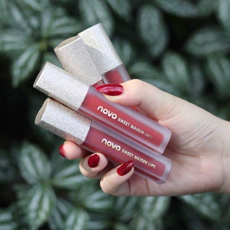 [2son tặng 1cọ] (Ảnh thật shop chụp) Son kem NOVO nắp trái tim chính hãng Novo Maiden Lips
